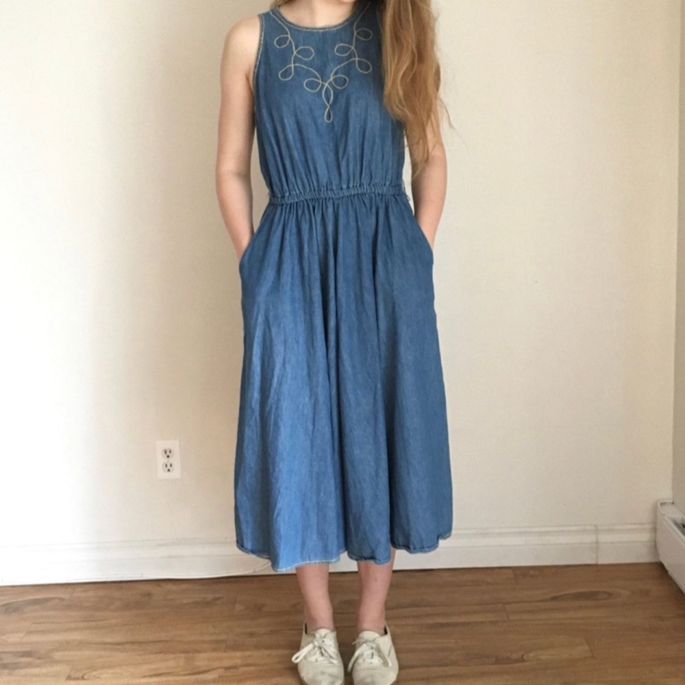 Vintage Denim Oscar De La Renta Dress